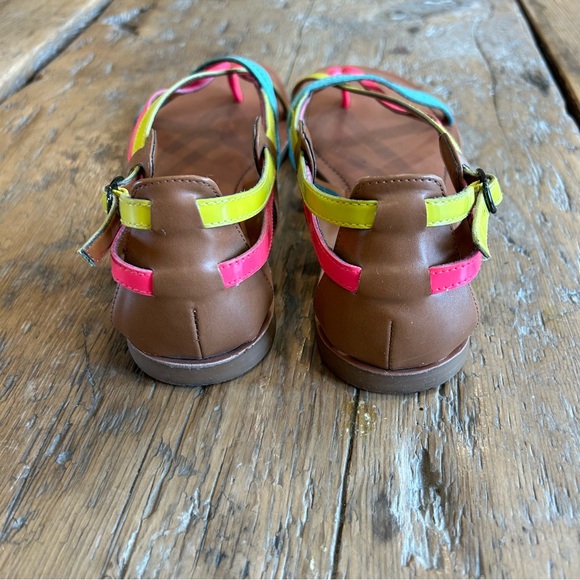 JESSICA SIMPSON Leather Neon Strappy Sandals - Picture 4 of 6